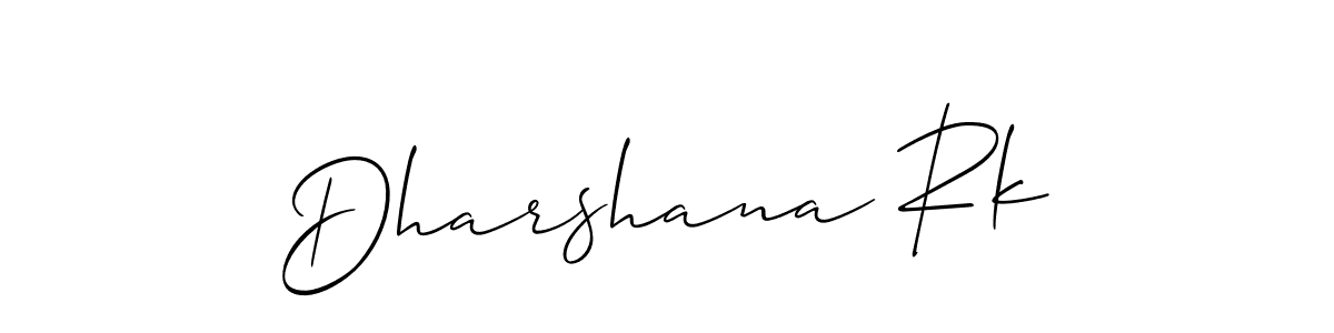 Make a beautiful signature design for name Dharshana Rk. With this signature (Allison_Script) style, you can create a handwritten signature for free. Dharshana Rk signature style 2 images and pictures png