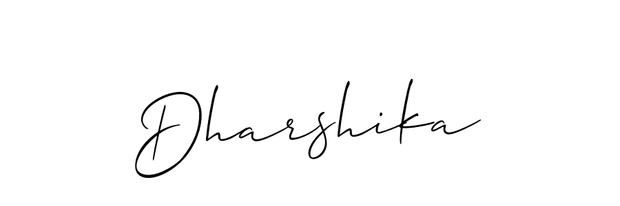 The best way (Allison_Script) to make a short signature is to pick only two or three words in your name. The name Dharshika include a total of six letters. For converting this name. Dharshika signature style 2 images and pictures png