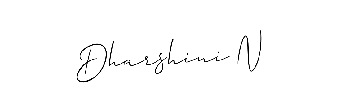 Use a signature maker to create a handwritten signature online. With this signature software, you can design (Allison_Script) your own signature for name Dharshini N. Dharshini N signature style 2 images and pictures png