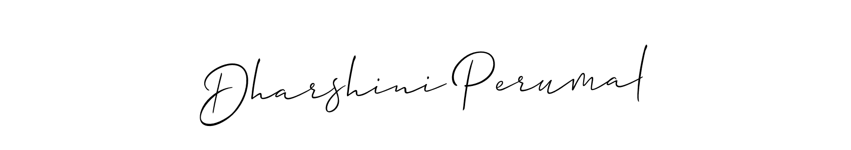 Create a beautiful signature design for name Dharshini Perumal. With this signature (Allison_Script) fonts, you can make a handwritten signature for free. Dharshini Perumal signature style 2 images and pictures png