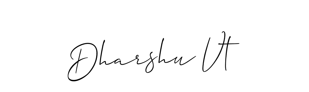 Design your own signature with our free online signature maker. With this signature software, you can create a handwritten (Allison_Script) signature for name Dharshu Vt. Dharshu Vt signature style 2 images and pictures png