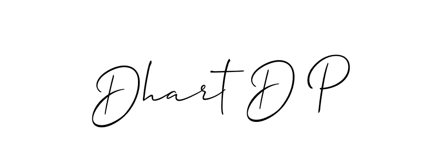 Design your own signature with our free online signature maker. With this signature software, you can create a handwritten (Allison_Script) signature for name Dhart D P. Dhart D P signature style 2 images and pictures png