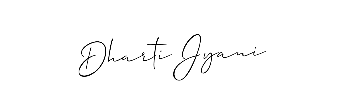 How to make Dharti Jyani signature? Allison_Script is a professional autograph style. Create handwritten signature for Dharti Jyani name. Dharti Jyani signature style 2 images and pictures png