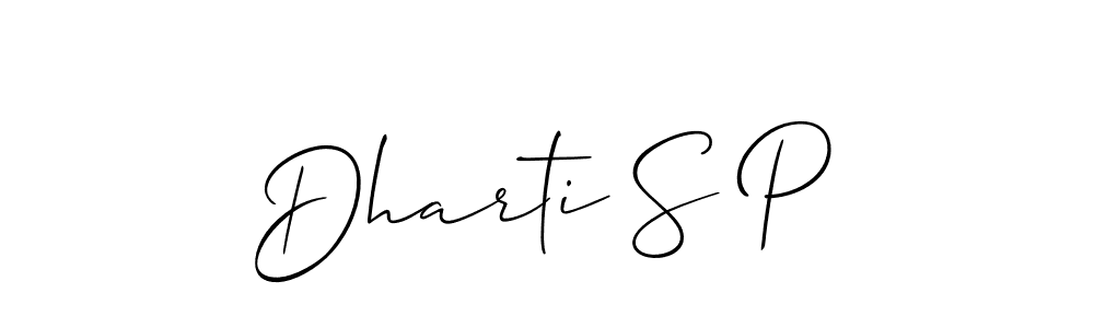 How to make Dharti S P signature? Allison_Script is a professional autograph style. Create handwritten signature for Dharti S P name. Dharti S P signature style 2 images and pictures png