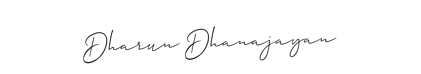 Also You can easily find your signature by using the search form. We will create Dharun Dhanajayan name handwritten signature images for you free of cost using Allison_Script sign style. Dharun Dhanajayan signature style 2 images and pictures png