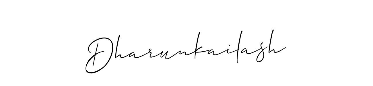 Use a signature maker to create a handwritten signature online. With this signature software, you can design (Allison_Script) your own signature for name Dharunkailash. Dharunkailash signature style 2 images and pictures png