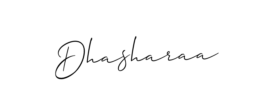 Also we have Dhasharaa name is the best signature style. Create professional handwritten signature collection using Allison_Script autograph style. Dhasharaa signature style 2 images and pictures png