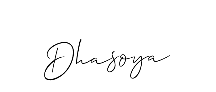 You should practise on your own different ways (Allison_Script) to write your name (Dhasoya) in signature. don't let someone else do it for you. Dhasoya signature style 2 images and pictures png
