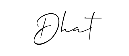 Transform the name Dhat into a signature masterpiece using Allison_Script font. Ideal for photographers, artists, and creators looking for watermarks. Dhat signature style 2 images and pictures png