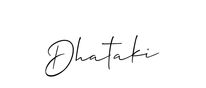 How to make Dhataki signature? Allison_Script is a professional autograph style. Create handwritten signature for Dhataki name. Dhataki signature style 2 images and pictures png