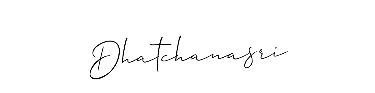 if you are searching for the best signature style for your name Dhatchanasri. so please give up your signature search. here we have designed multiple signature styles  using Allison_Script. Dhatchanasri signature style 2 images and pictures png