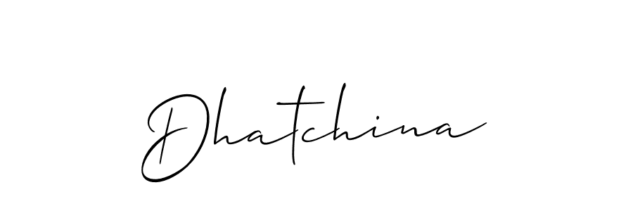 Make a beautiful signature design for name Dhatchina. With this signature (Allison_Script) style, you can create a handwritten signature for free. Dhatchina signature style 2 images and pictures png