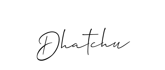 Make a short Dhatchu signature style. Manage your documents anywhere anytime using Allison_Script. Create and add eSignatures, submit forms, share and send files easily. Dhatchu signature style 2 images and pictures png