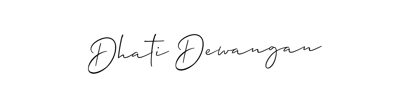 How to Draw Dhati Dewangan signature style? Allison_Script is a latest design signature styles for name Dhati Dewangan. Dhati Dewangan signature style 2 images and pictures png