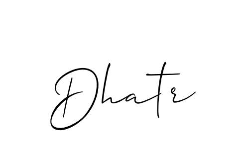 Create a beautiful signature design for name Dhatr. With this signature (Allison_Script) fonts, you can make a handwritten signature for free. Dhatr signature style 2 images and pictures png