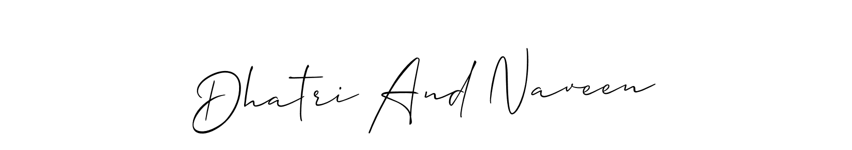 You can use this online signature creator to create a handwritten signature for the name Dhatri And Naveen. This is the best online autograph maker. Dhatri And Naveen signature style 2 images and pictures png