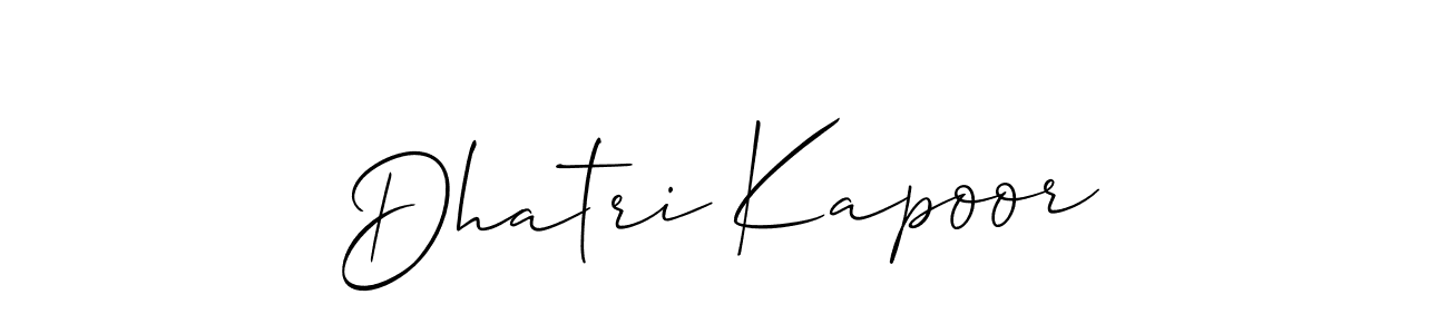 Make a beautiful signature design for name Dhatri Kapoor. With this signature (Allison_Script) style, you can create a handwritten signature for free. Dhatri Kapoor signature style 2 images and pictures png