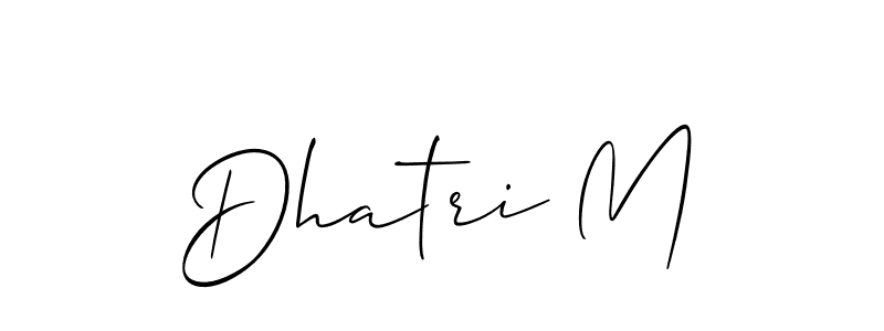 Make a short Dhatri M signature style. Manage your documents anywhere anytime using Allison_Script. Create and add eSignatures, submit forms, share and send files easily. Dhatri M signature style 2 images and pictures png