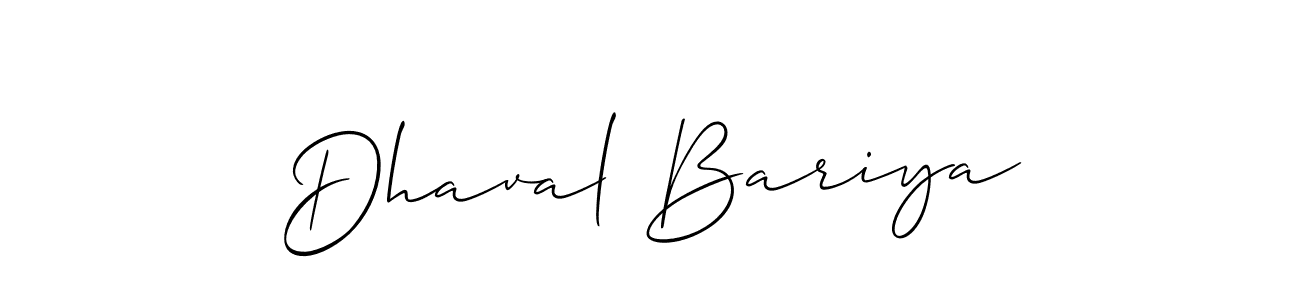 It looks lik you need a new signature style for name Dhaval Bariya. Design unique handwritten (Allison_Script) signature with our free signature maker in just a few clicks. Dhaval Bariya signature style 2 images and pictures png