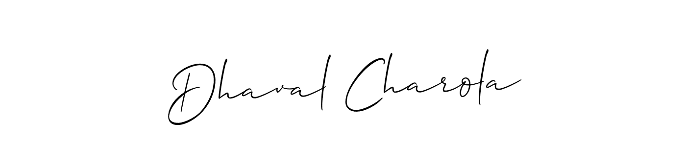 Dhaval Charola stylish signature style. Best Handwritten Sign (Allison_Script) for my name. Handwritten Signature Collection Ideas for my name Dhaval Charola. Dhaval Charola signature style 2 images and pictures png