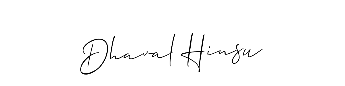 How to make Dhaval Hinsu name signature. Use Allison_Script style for creating short signs online. This is the latest handwritten sign. Dhaval Hinsu signature style 2 images and pictures png