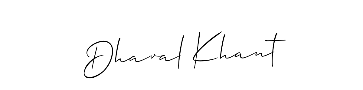How to make Dhaval Khant signature? Allison_Script is a professional autograph style. Create handwritten signature for Dhaval Khant name. Dhaval Khant signature style 2 images and pictures png