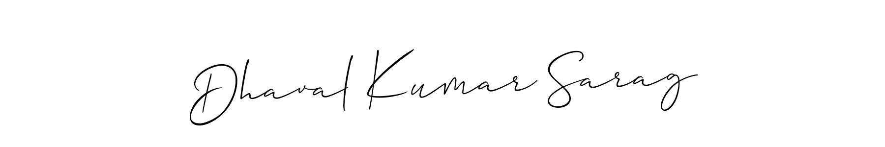Make a beautiful signature design for name Dhaval Kumar Sarag. With this signature (Allison_Script) style, you can create a handwritten signature for free. Dhaval Kumar Sarag signature style 2 images and pictures png