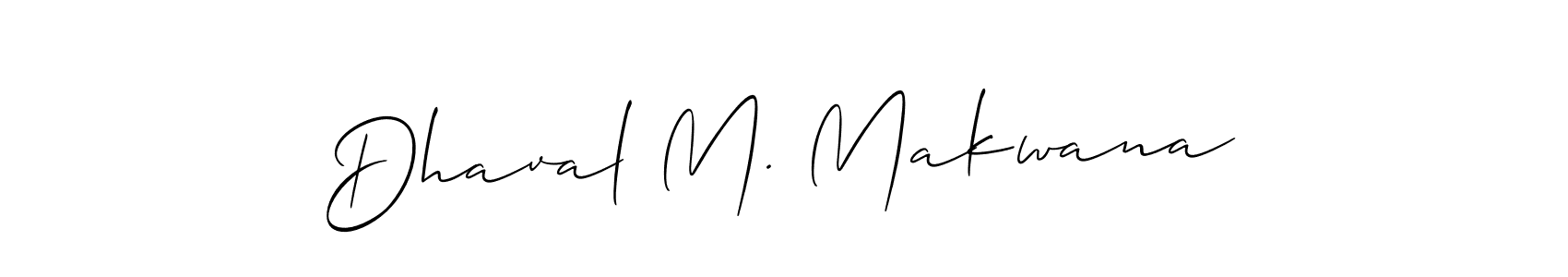 How to make Dhaval M. Makwana name signature. Use Allison_Script style for creating short signs online. This is the latest handwritten sign. Dhaval M. Makwana signature style 2 images and pictures png