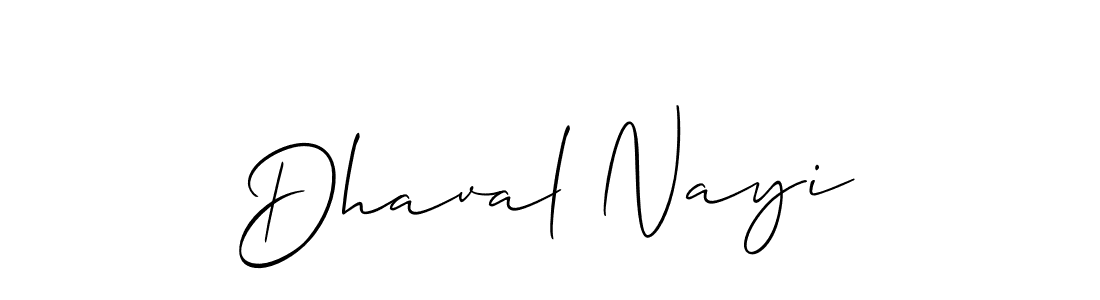 Make a beautiful signature design for name Dhaval Nayi. With this signature (Allison_Script) style, you can create a handwritten signature for free. Dhaval Nayi signature style 2 images and pictures png