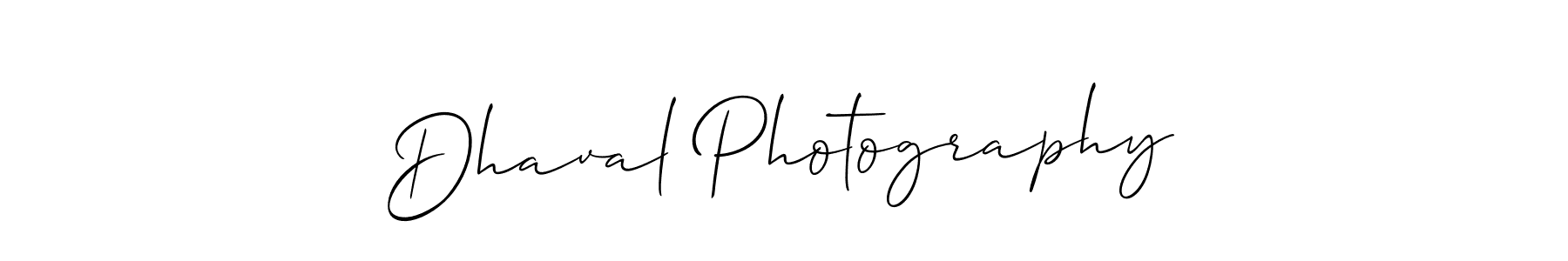 How to make Dhaval Photography signature? Allison_Script is a professional autograph style. Create handwritten signature for Dhaval Photography name. Dhaval Photography signature style 2 images and pictures png