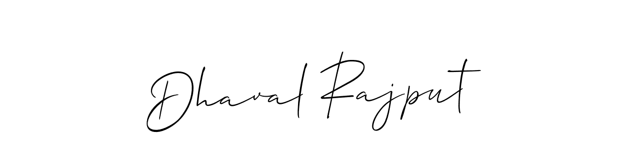 Also we have Dhaval Rajput name is the best signature style. Create professional handwritten signature collection using Allison_Script autograph style. Dhaval Rajput signature style 2 images and pictures png