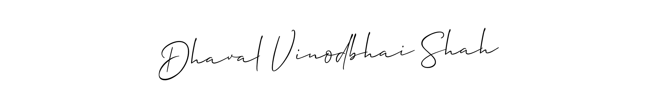 Make a beautiful signature design for name Dhaval Vinodbhai Shah. With this signature (Allison_Script) style, you can create a handwritten signature for free. Dhaval Vinodbhai Shah signature style 2 images and pictures png