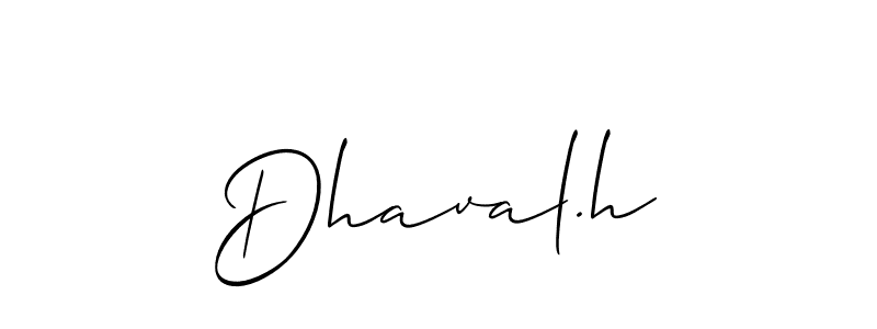 The best way (Allison_Script) to make a short signature is to pick only two or three words in your name. The name Dhaval.h include a total of six letters. For converting this name. Dhaval.h signature style 2 images and pictures png