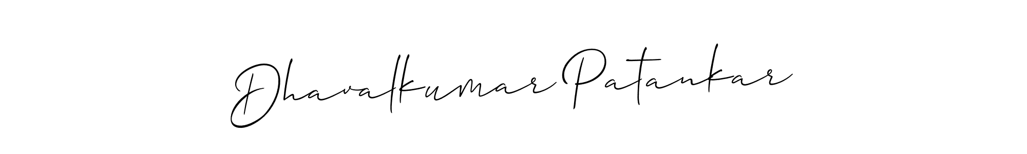 Make a beautiful signature design for name Dhavalkumar Patankar. With this signature (Allison_Script) style, you can create a handwritten signature for free. Dhavalkumar Patankar signature style 2 images and pictures png