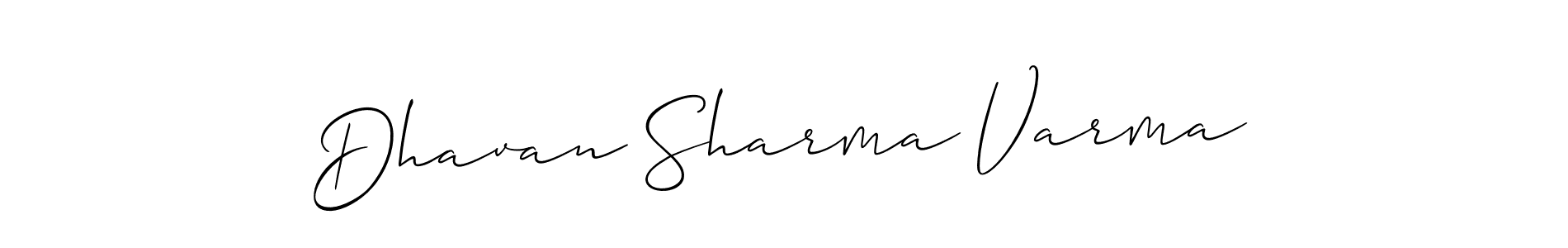 It looks lik you need a new signature style for name Dhavan Sharma Varma. Design unique handwritten (Allison_Script) signature with our free signature maker in just a few clicks. Dhavan Sharma Varma signature style 2 images and pictures png