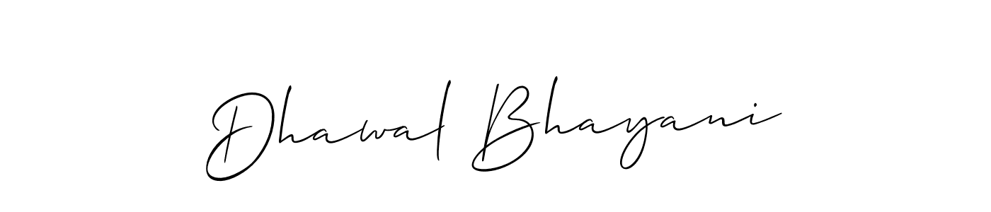 How to make Dhawal Bhayani name signature. Use Allison_Script style for creating short signs online. This is the latest handwritten sign. Dhawal Bhayani signature style 2 images and pictures png