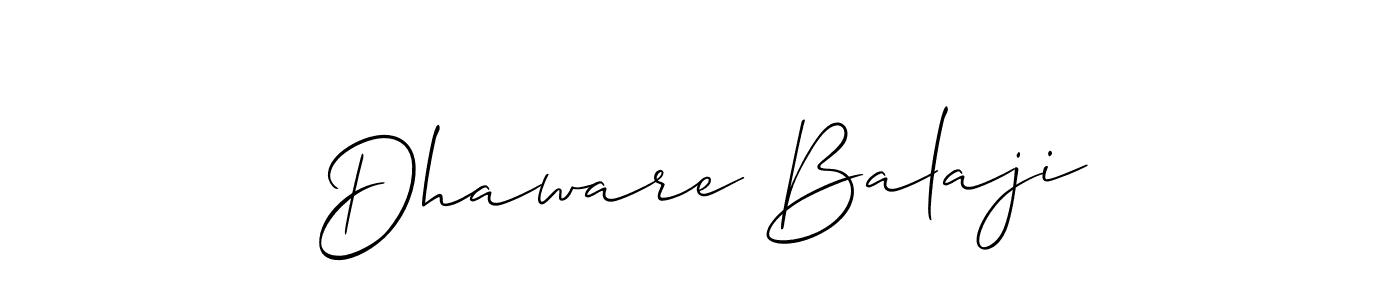 Design your own signature with our free online signature maker. With this signature software, you can create a handwritten (Allison_Script) signature for name Dhaware Balaji. Dhaware Balaji signature style 2 images and pictures png