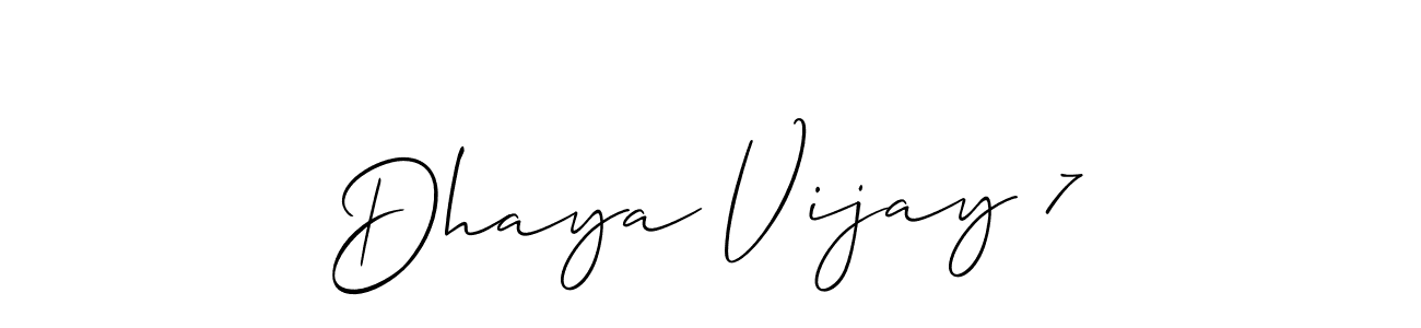 It looks lik you need a new signature style for name Dhaya Vijay 7. Design unique handwritten (Allison_Script) signature with our free signature maker in just a few clicks. Dhaya Vijay 7 signature style 2 images and pictures png