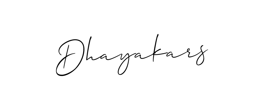 Create a beautiful signature design for name Dhayakars. With this signature (Allison_Script) fonts, you can make a handwritten signature for free. Dhayakars signature style 2 images and pictures png