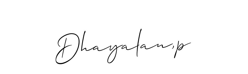 How to make Dhayalan,p name signature. Use Allison_Script style for creating short signs online. This is the latest handwritten sign. Dhayalan,p signature style 2 images and pictures png