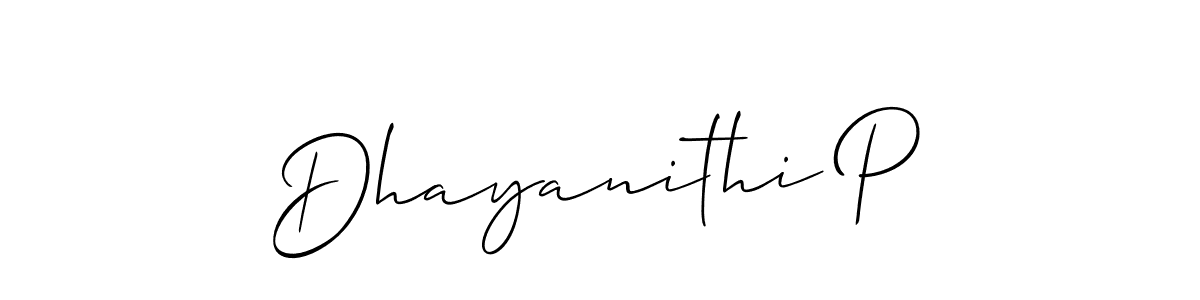 Make a beautiful signature design for name Dhayanithi P. Use this online signature maker to create a handwritten signature for free. Dhayanithi P signature style 2 images and pictures png