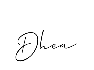 Design your own signature with our free online signature maker. With this signature software, you can create a handwritten (Allison_Script) signature for name Dhea. Dhea signature style 2 images and pictures png