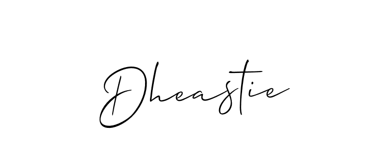 Use a signature maker to create a handwritten signature online. With this signature software, you can design (Allison_Script) your own signature for name Dheastie. Dheastie signature style 2 images and pictures png