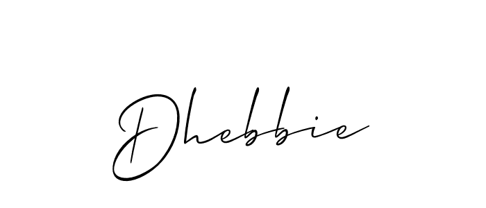 Make a beautiful signature design for name Dhebbie. With this signature (Allison_Script) style, you can create a handwritten signature for free. Dhebbie signature style 2 images and pictures png