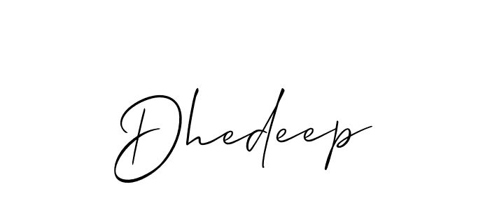 Make a beautiful signature design for name Dhedeep. With this signature (Allison_Script) style, you can create a handwritten signature for free. Dhedeep signature style 2 images and pictures png