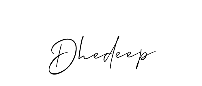 Make a beautiful signature design for name Dhedeep. With this signature (Allison_Script) style, you can create a handwritten signature for free. Dhedeep signature style 2 images and pictures png