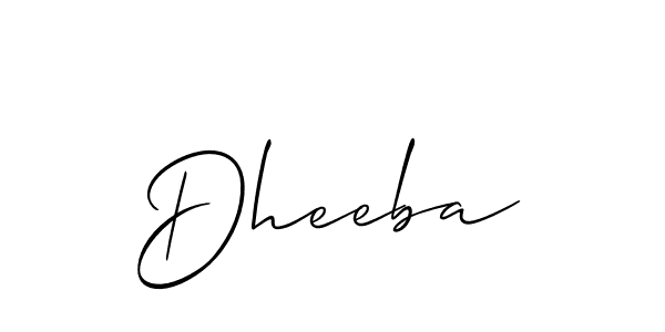 Also You can easily find your signature by using the search form. We will create Dheeba name handwritten signature images for you free of cost using Allison_Script sign style. Dheeba signature style 2 images and pictures png