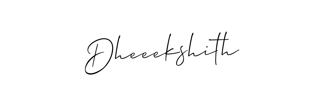 How to make Dheeekshith signature? Allison_Script is a professional autograph style. Create handwritten signature for Dheeekshith name. Dheeekshith signature style 2 images and pictures png