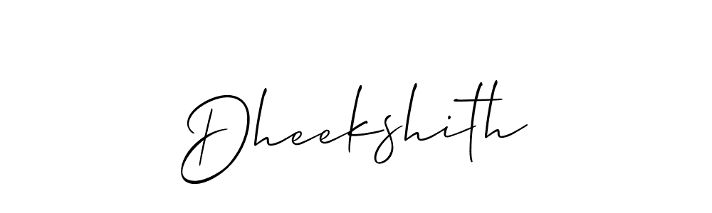 Also You can easily find your signature by using the search form. We will create Dheekshith name handwritten signature images for you free of cost using Allison_Script sign style. Dheekshith signature style 2 images and pictures png