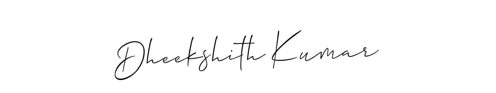 Create a beautiful signature design for name Dheekshith Kumar. With this signature (Allison_Script) fonts, you can make a handwritten signature for free. Dheekshith Kumar signature style 2 images and pictures png